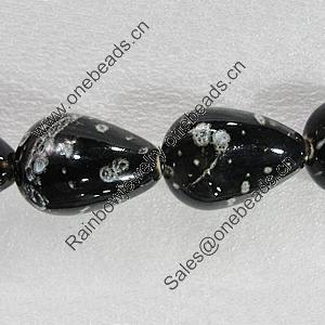 Ceramics Beads, Fluted Teardrop 39x29mm Hole:3.5mm, Sold by Bag