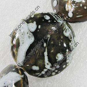 Ceramics Beads, Flat Round 30mm Hole:3mm, Sold by Bag