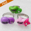 Iron Ring with Resin, Mix color & Mix style, 22mm, Ring:18mm inner diameter, Sold by Box