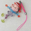 Mobile Decoration, Fimo Multicolor, Length: about 4.72-inch, Pendant:about 38mm wide, Sold by PC