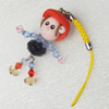 Mobile Decoration, Fimo Multicolor, Length: about 4.72-inch, Pendant:about 37mm wide, Sold by PC