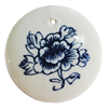 Ceramics Pendants, Flat Round 50mm Hole:3.5mm, Sold by PC