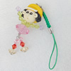 Mobile Decoration, Fimo Multicolor, Length: about 4.72-inch, Pendant:about 24mm wide, Sold by PC