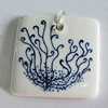 Ceramics Pendants, Square 35mm Hole:3.5mm, Sold by PC