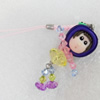 Mobile Decoration, Fimo Multicolor, Length: about 4.72-inch, Pendant:about 20mm wide, Sold by PC