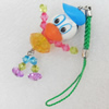 Mobile Decoration, Fimo Multicolor, Length: about 5.12-inch, Pendant:about 18mm wide, Sold by PC