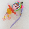 Mobile Decoration, Fimo Multicolor, Length: about 4.92-inch, Pendant:about 22mm wide, Sold by PC