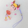 Mobile Decoration, Fimo Multicolor, Length: about 4.92-inch, Pendant:about 28mm wide, Sold by PC