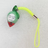 Mobile Decoration, Lampwork, Length about:3.54-inch, Pendant:about:15mm wide, Sold by PC 