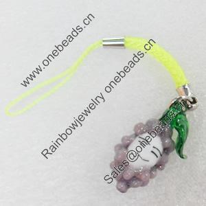 Mobile Decoration, Lampwork, Length about:3.93-inch, Pendant:about:15mm wide, Sold by PC 