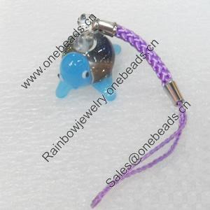 Mobile Decoration, Lampwork, Length about:3.74-inch, Pendant:about:17mm wide, Sold by PC 