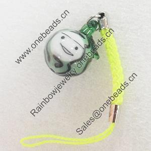 Mobile Decoration, Lampwork, Length about:3.74-inch, Pendant:about:17mm wide, Sold by PC 