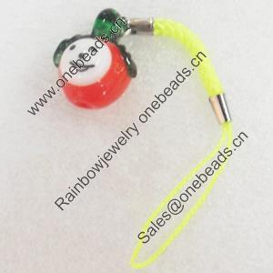 Mobile Decoration, Lampwork, Length about:3.74-inch, Pendant:about:18mm wide, Sold by PC 