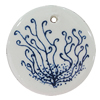 Ceramics Pendants, Flat Round 38mm Hole:3.5mm, Sold by PC