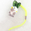 Mobile Decoration, Lampwork, Length about:4.13-inch, Pendant:about:14mm wide, Sold by PC 