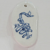 Ceramics Pendants, Nugget 57x33mm Hole:3.5mm, Sold by PC