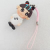Mobile Decoration, Fimo Multicolor, Length: about 4.52-inch, Pendant:about 25mm wide, Sold by PC