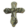 Ceramics Pendants, Cross 64x52mm Hole:2mm, Sold by PC