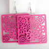 Wooden Earring, Square, 56x75mm, Sold by Dozen