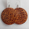 Wooden Earring, Flat Round, 56x77mm, Sold by Dozen