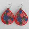 Wooden Earring, Teardrop, 60x80mm, Sold by Dozen