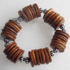 Coconut Shell Bracelet, width about:20mm, Length:Approx 8.6-inch, Sold by Dozen