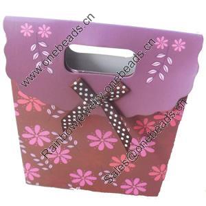 Gift Shopping Bag, Material:Paper, Size: about 25cm wide, 32cm high, 13cm bottom wide, Sold by Box