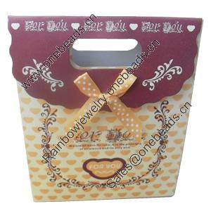 Gift Shopping Bag, Material:Paper, Size: about 12.5cm wide, 17cm high, 6cm bottom wide, Sold by Box