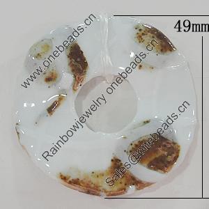 Ceramics Pendants, Twist Donut 49mm, Sold by PC