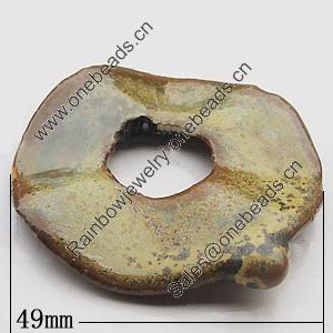 Ceramics Pendants, Twist Donut 49mm, Sold by PC