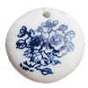 Ceramics Pendants, Flat Round 36mm Hole:3.5mm, Sold by PC