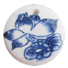 Ceramics Pendants, Flat Round 36mm Hole:3.5mm, Sold by PC