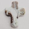 Ceramics Pendants, Cross 51x38mm Hole:3.5mm, Sold by PC