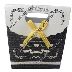 Gift Shopping Bag, Material:Paper, Size: about 19cm wide, 27cm high, 9cm bottom wide, Sold by Box