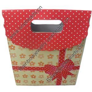 Gift Shopping Bag, Material:Paper, Size: about 19cm wide, 27cm high, 9cm bottom wide, Sold by Box