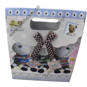 Gift Shopping Bag, Material:Paper, Size: about 19cm wide, 27cm high, 9cm bottom wide, Sold by Box