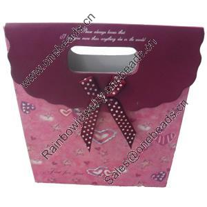 Gift Shopping Bag, Material:Paper, Size: about 12.5cm wide, 17cm high, 6cm bottom wide, Sold by Box