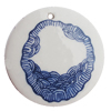 Ceramics Pendants, Flat Round 50mm Hole:3.5mm, Sold by PC