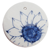 Ceramics Pendants, Flat Round 54mm Hole:3.5mm, Sold by PC