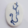 Ceramics Pendants, Flat Oval 51x35mm Hole:3.5mm, Sold by PC
