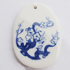 Ceramics Pendants, Nugget 60x43mm Hole:3.5mm, Sold by PC