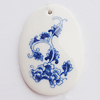 Ceramics Pendants, Nugget 60x42mm Hole:3.5mm, Sold by PC
