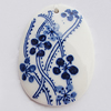 Ceramics Pendants, Nugget 58x43mm Hole:3.5mm, Sold by PC