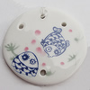 Ceramics Pendants, 49x46mm Hole:3.5mm, Sold by PC