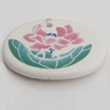 Ceramics Pendants, 45x36mm Hole:3.5mm, Sold by PC