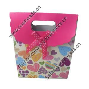 Gift Shopping Bag, Material:Paper, Size: about 12.5cm wide, 17cm high, 6cm bottom wide, Sold by Box