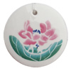 Ceramics Pendants, Flat Round 46mm Hole:3.5mm, Sold by PC