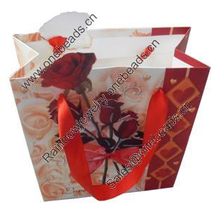 Gift Shopping Bag, Material:Paper, Size: about 26cm wide, 30cm high, 10cm bottom wide, Sold by Box