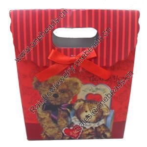 Gift Shopping Bag, Material:Paper, Size: about 12.5cm wide, 16.5cm high, 6cm bottom wide, Sold by Box