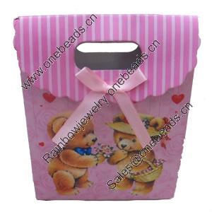 Gift Shopping Bag, Material:Paper, Size: about 19cm wide, 27cm high, 8.5cm bottom wide, Sold by Box